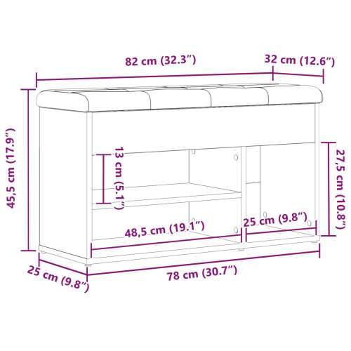 Klupa za skladištenje Crni hrast 80x30x45 cm Inženjerski drvo Cijena