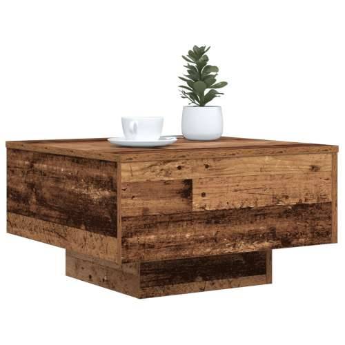 Stolić za kavu s LED svjetlima staro drvo 55x55x31 cm Cijena