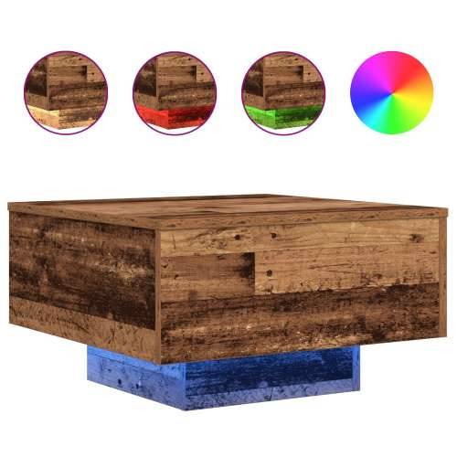 Stolić za kavu s LED svjetlima staro drvo 55x55x31 cm Cijena