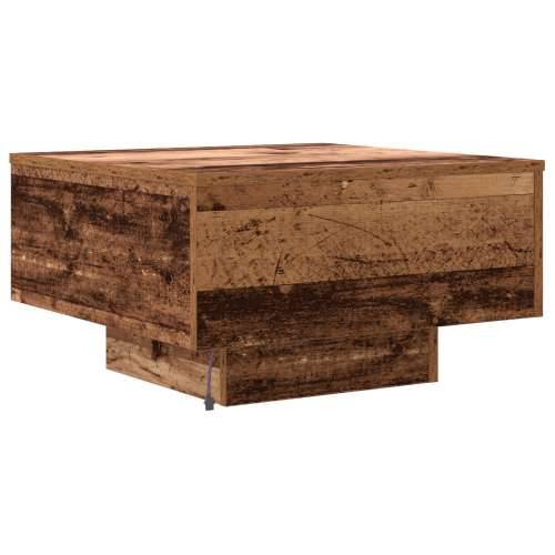 Stolić za kavu s LED svjetlima staro drvo 55x55x31 cm Cijena