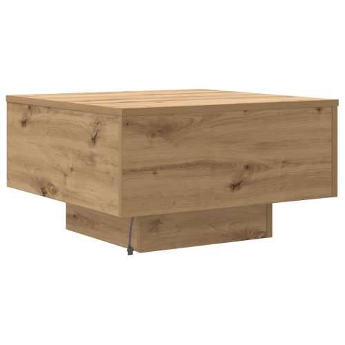Stolić za kavu s LED svjetlima od umjetnog hrasta 55x55x31 cm Cijena