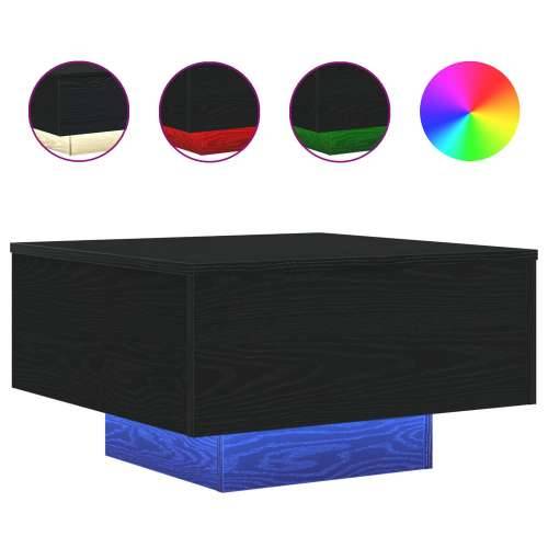 Stolić za kavu s LED svjetlima Crna hrastovina 55x55x31 cm Cijena