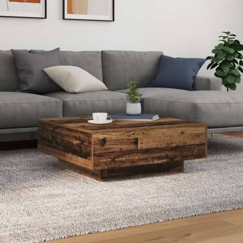 Stolić za kavu s LED svjetlima Staro drvo 80x80x31 cm Cijena