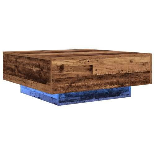 Stolić za kavu s LED svjetlima Staro drvo 80x80x31 cm Cijena