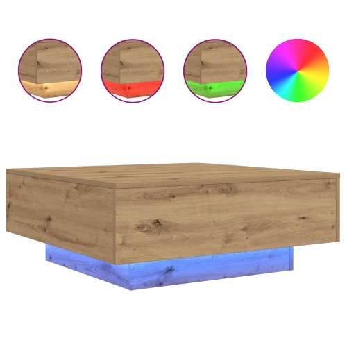 Stolić za kavu s LED svjetlima Artisan hrast 80x80x31 cm Cijena