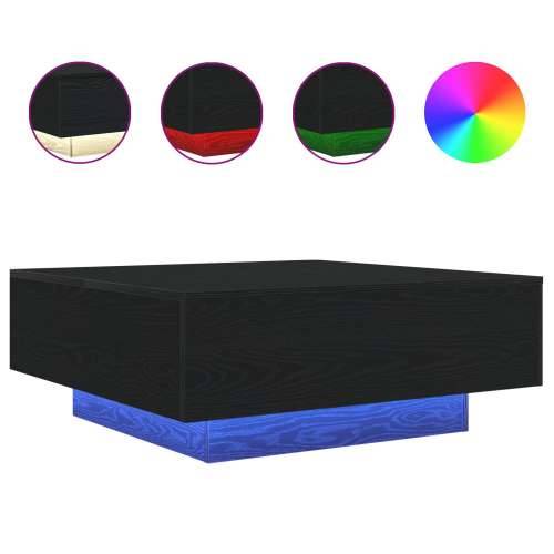 Stolić za kavu s LED svjetlom Crna Hrast 80x80x31 cm Cijena