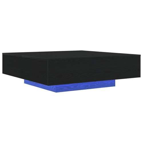 Stolić za kavu s LED svjetlima Crni hrast 100x100x31 cm Cijena