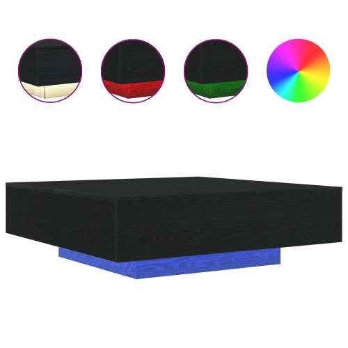 Stolić za kavu s LED svjetlima Crni hrast 100x100x31 cm Cijena