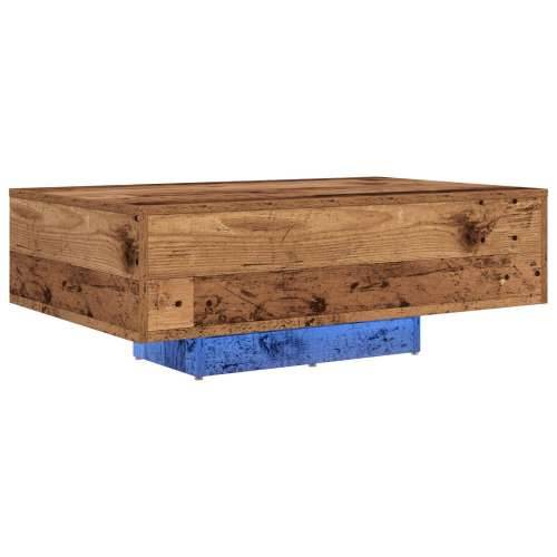 Stolić za kavu s LED svjetlima staro drvo 85x55x31 cm Cijena