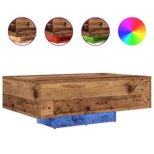 Stolić za kavu s LED svjetlima staro drvo 85x55x31 cm Cijena