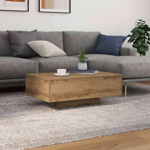 Stolić za kavu s LED svjetlima u boji hrasta 85x55x31 cm Cijena