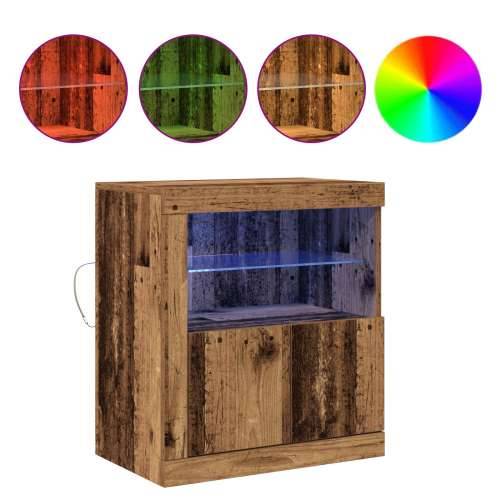 Komoda s LED svjetlima Staro drvo 60,5x37x67 cm Cijena