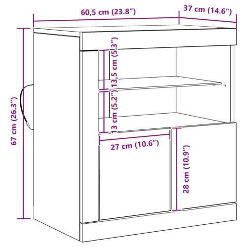 Komoda s LED svjetlima Staro drvo 60,5x37x67 cm Cijena