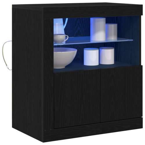 Komoda s LED svjetlima Crna Hrast 60,5x37x67 cm Cijena