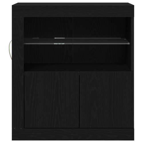 Komoda s LED svjetlima Crna Hrast 60,5x37x67 cm Cijena