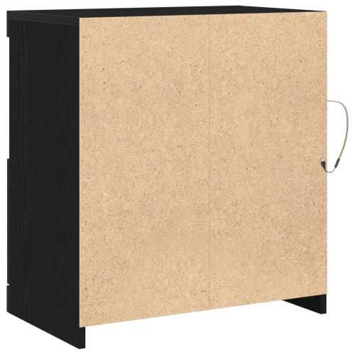Komoda s LED svjetlima Crna Hrast 60,5x37x67 cm Cijena