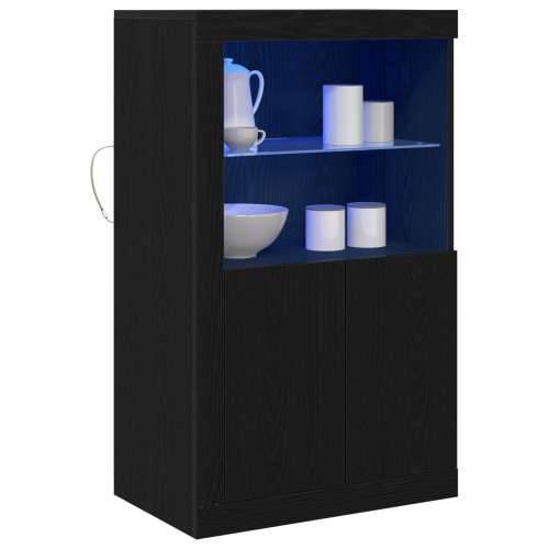 Sideboard s LED svjetlima Crni hrast 60,5x37x100 cm Cijena