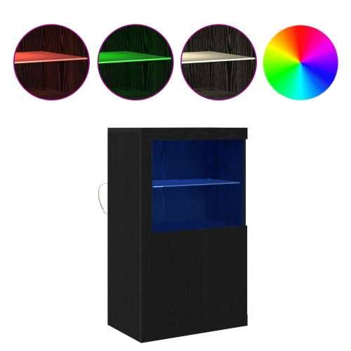Sideboard s LED svjetlima Crni hrast 60,5x37x100 cm Cijena