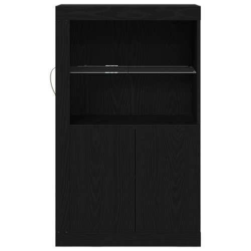 Sideboard s LED svjetlima Crni hrast 60,5x37x100 cm Cijena