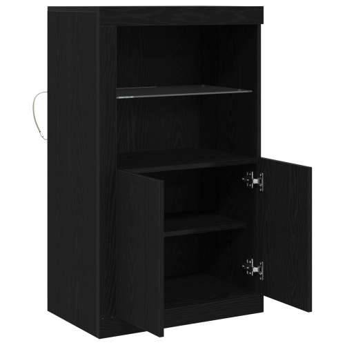 Sideboard s LED svjetlima Crni hrast 60,5x37x100 cm Cijena