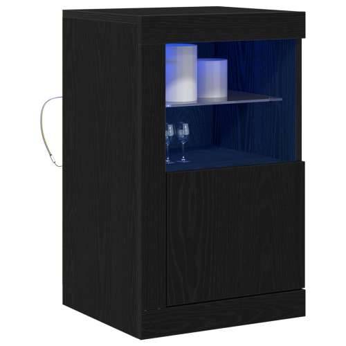 Sideboard s LED Osvjetljenjem Crno Hrast 41x37x67 cm Cijena