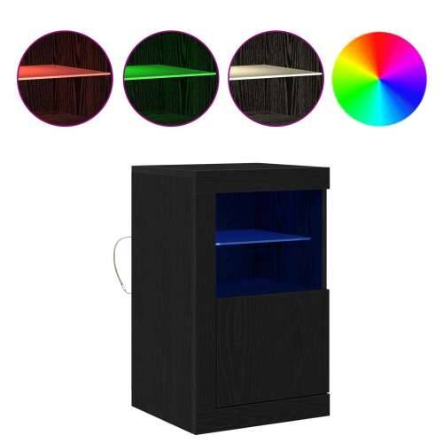Sideboard s LED Osvjetljenjem Crno Hrast 41x37x67 cm Cijena