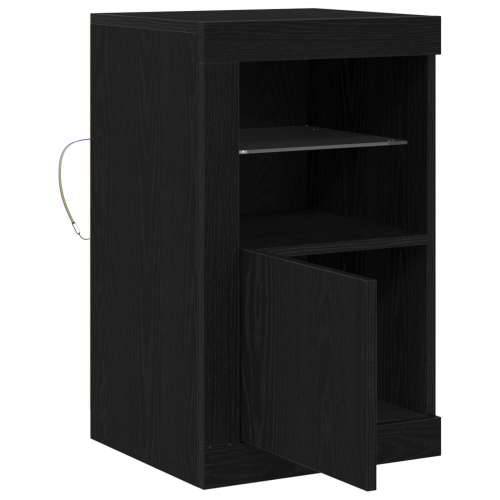 Sideboard s LED Osvjetljenjem Crno Hrast 41x37x67 cm Cijena