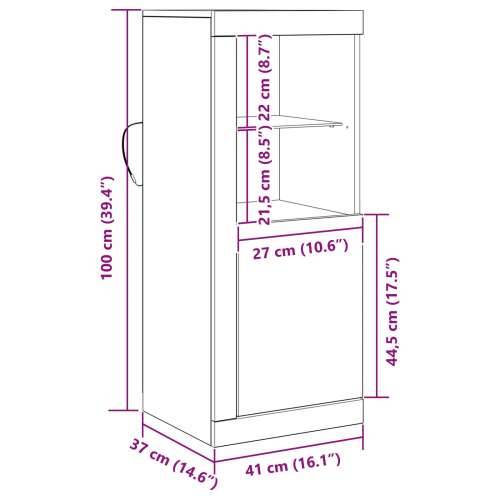 Komoda s LED svjetlima Crna Hrast 41x37x100 cm Cijena