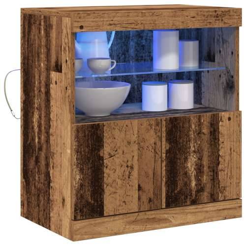 Sideboard s LED svjetlima Stari drvo 60x37x67 cm Cijena