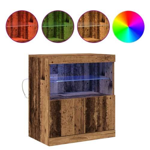 Sideboard s LED svjetlima Stari drvo 60x37x67 cm Cijena