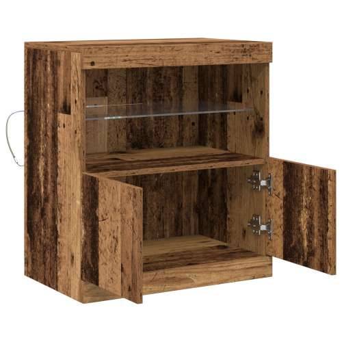 Sideboard s LED svjetlima Stari drvo 60x37x67 cm Cijena