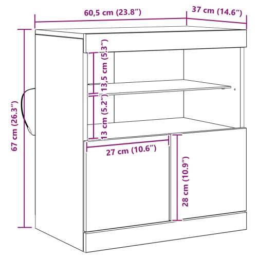 Sideboard s LED svjetlima Stari drvo 60x37x67 cm Cijena