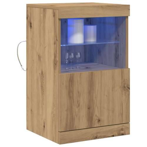 Komoda s LED svjetlima, umjetni hrast 41x37x67 cm Cijena