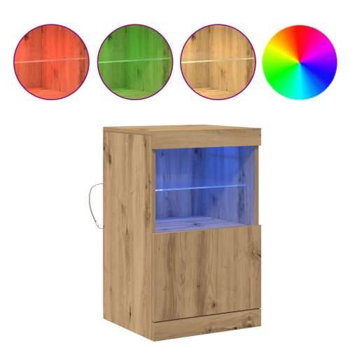Komoda s LED svjetlima, umjetni hrast 41x37x67 cm Cijena