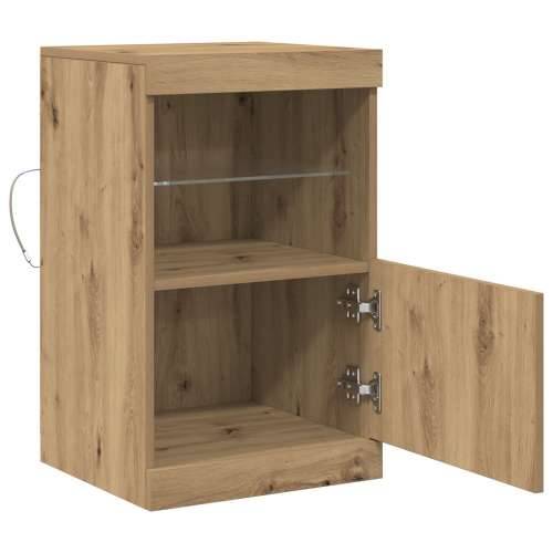 Komoda s LED svjetlima, umjetni hrast 41x37x67 cm Cijena