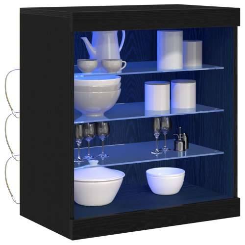Sideboard s LED svjetlima Crni hrast 60,5x37x67 cm Cijena