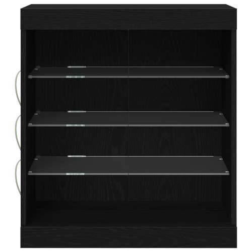 Sideboard s LED svjetlima Crni hrast 60,5x37x67 cm Cijena