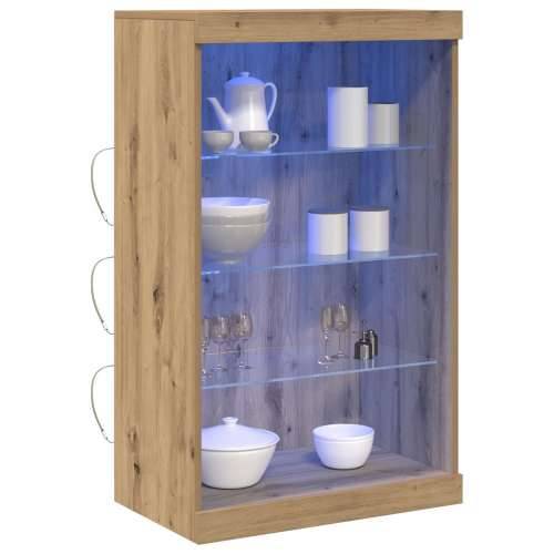 Komoda s LED svjetlima, Umjetni hrast, 60,5x37x100 cm Cijena