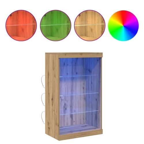 Komoda s LED svjetlima, Umjetni hrast, 60,5x37x100 cm Cijena