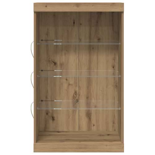 Komoda s LED svjetlima, Umjetni hrast, 60,5x37x100 cm Cijena