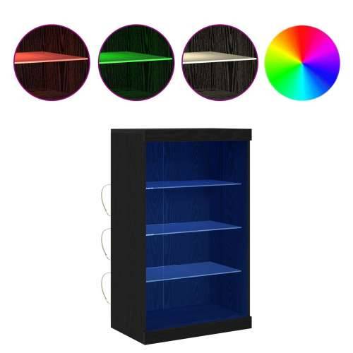 Komoda s LED svjetlima Crna Hrastovina 60,5x37x100 cm Cijena