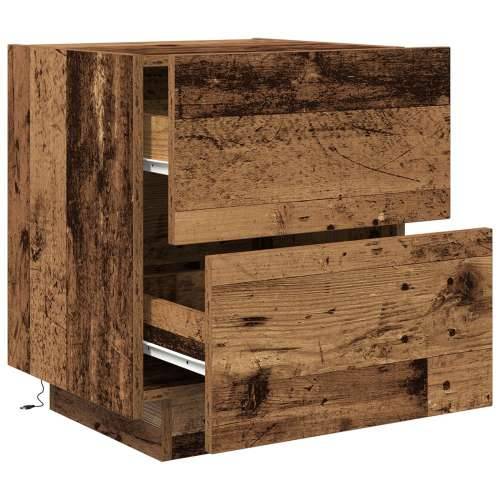 Noćni ormarić s LED svjetlima od starog drveta 45x40x55 cm Cijena