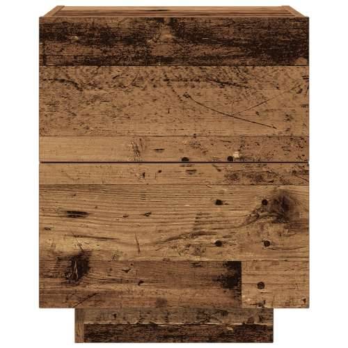 Noćni ormarić s LED svjetlima od starog drveta 45x40x55 cm Cijena