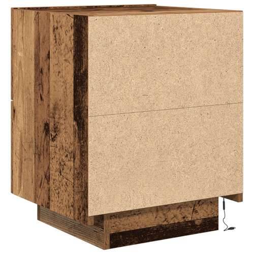 Noćni ormarić s LED svjetlima od starog drveta 45x40x55 cm Cijena