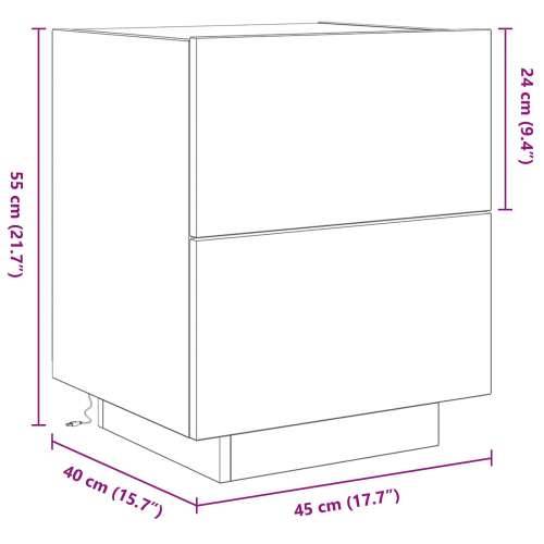 Noćni ormarić s LED svjetlima od starog drveta 45x40x55 cm Cijena