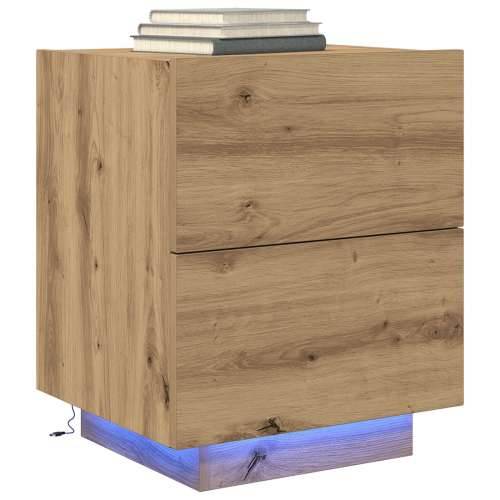 Noćni ormarić s LED svjetlima Artisan hrast 45x40x55 cm Cijena