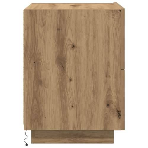 Noćni ormarić s LED svjetlima Artisan hrast 45x40x55 cm Cijena
