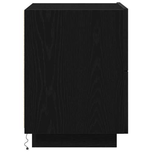 Noćni ormarić s LED svjetlima Crna hrastovina 45x40x55 cm Cijena