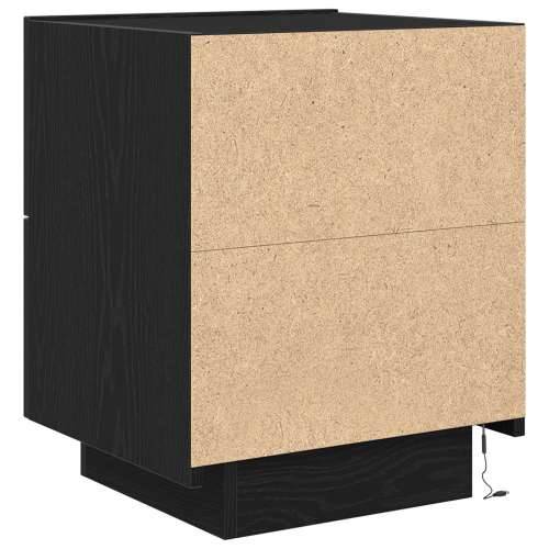 Noćni ormarić s LED svjetlima Crna hrastovina 45x40x55 cm Cijena