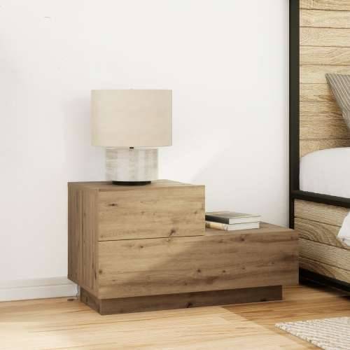 Noćni ormarić s LED svjetlima, zanatski hrast 100x36x49 cm Cijena